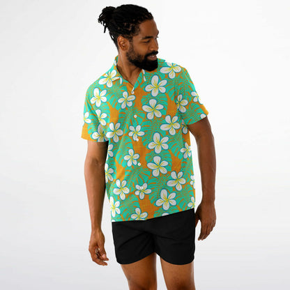 'Get Tropical' Short Sleeve Button-Down Shirt