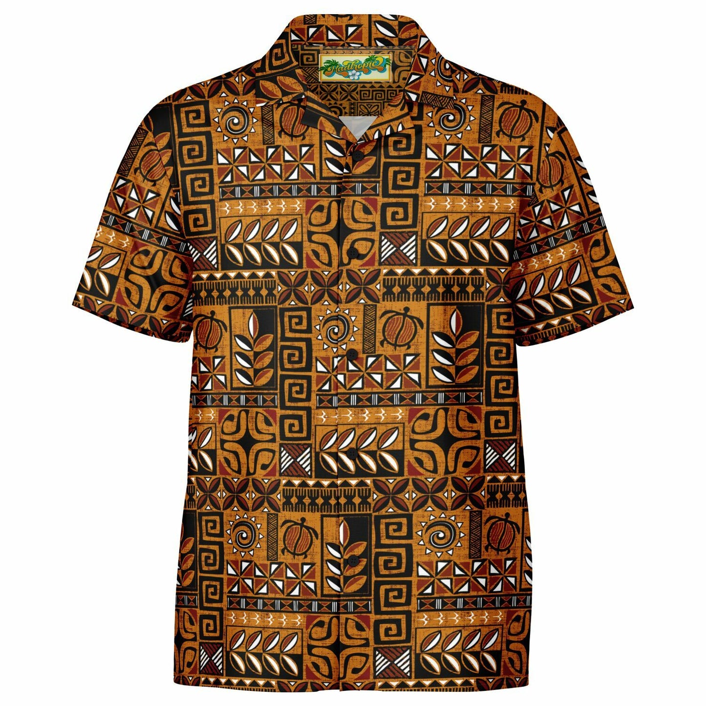 'Polynesie Pop' Short Sleeve Button-Down Shirt