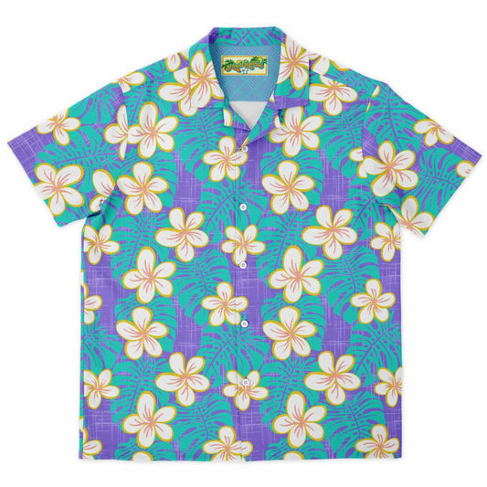 'Ube Blue' Short Sleeve Button-Down Shirt