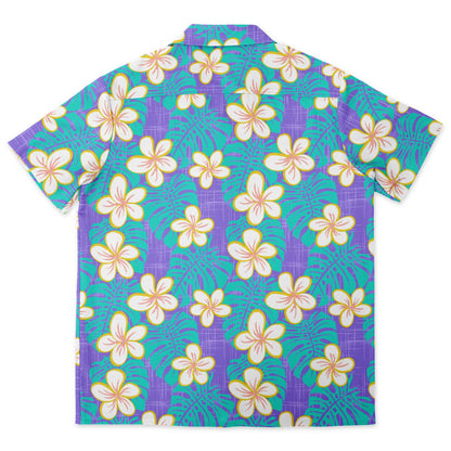 'Ube Blue' Short Sleeve Button-Down Shirt