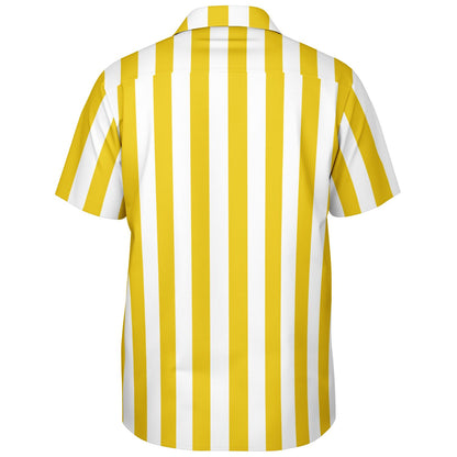 Beachboy Yellow Striped Short Sleeve Button-Down Shirt