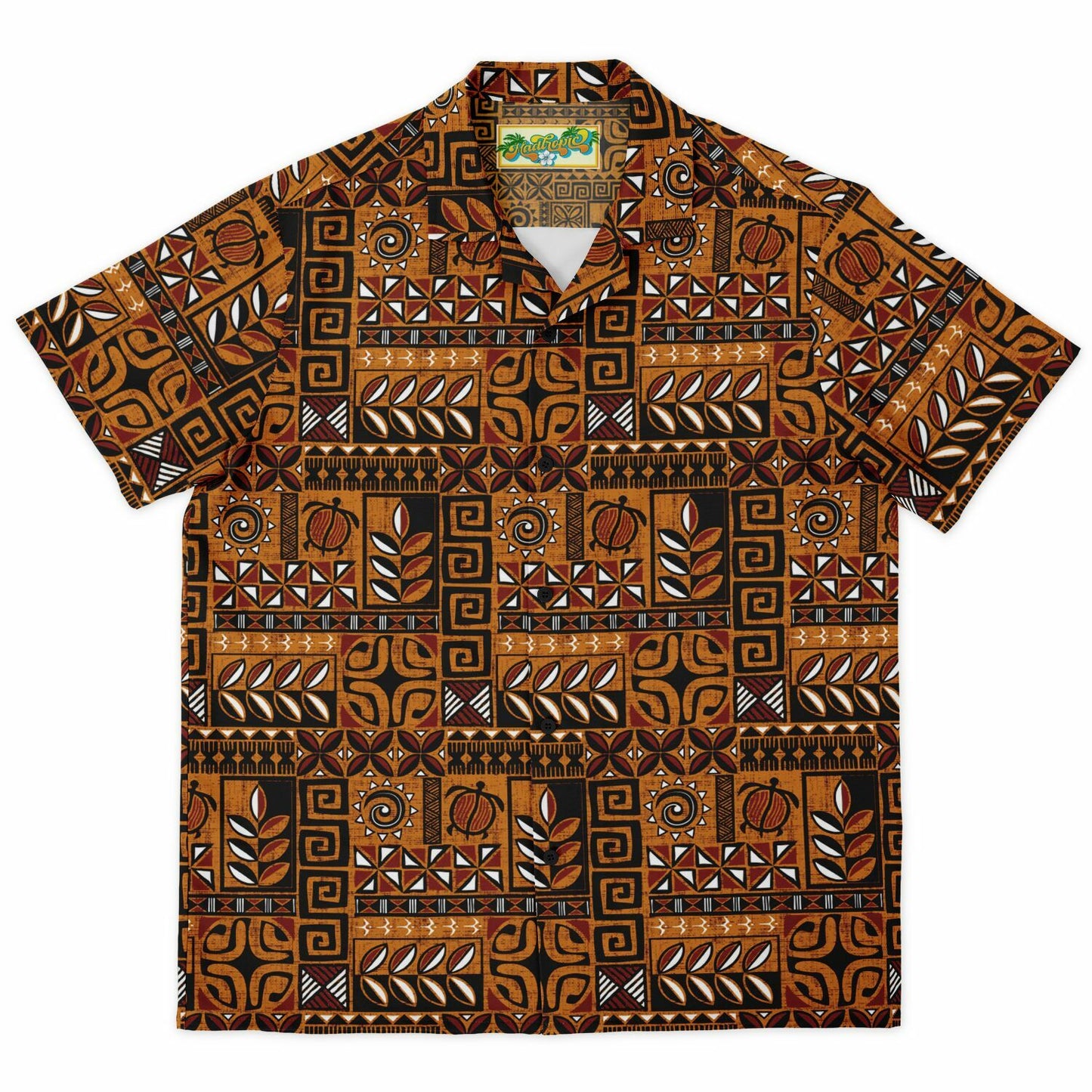 'Polynesie Pop' Short Sleeve Button-Down Shirt