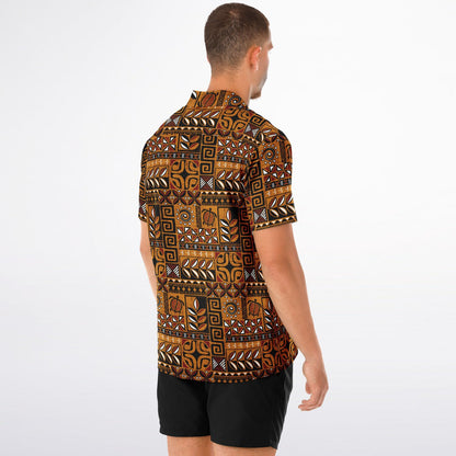 'Polynesie Pop' Short Sleeve Button-Down Shirt