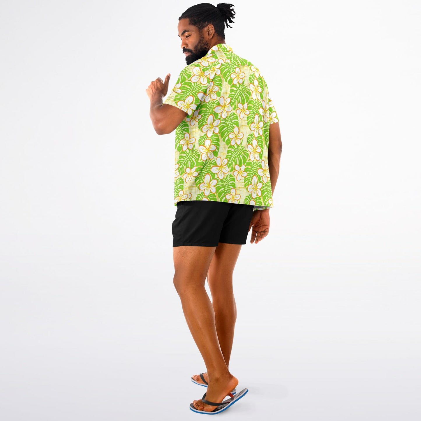 'Summer Beach' Short Sleeve Button-Down Shirt