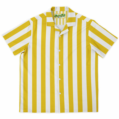 Beachboy Yellow Striped Short Sleeve Button-Down Shirt