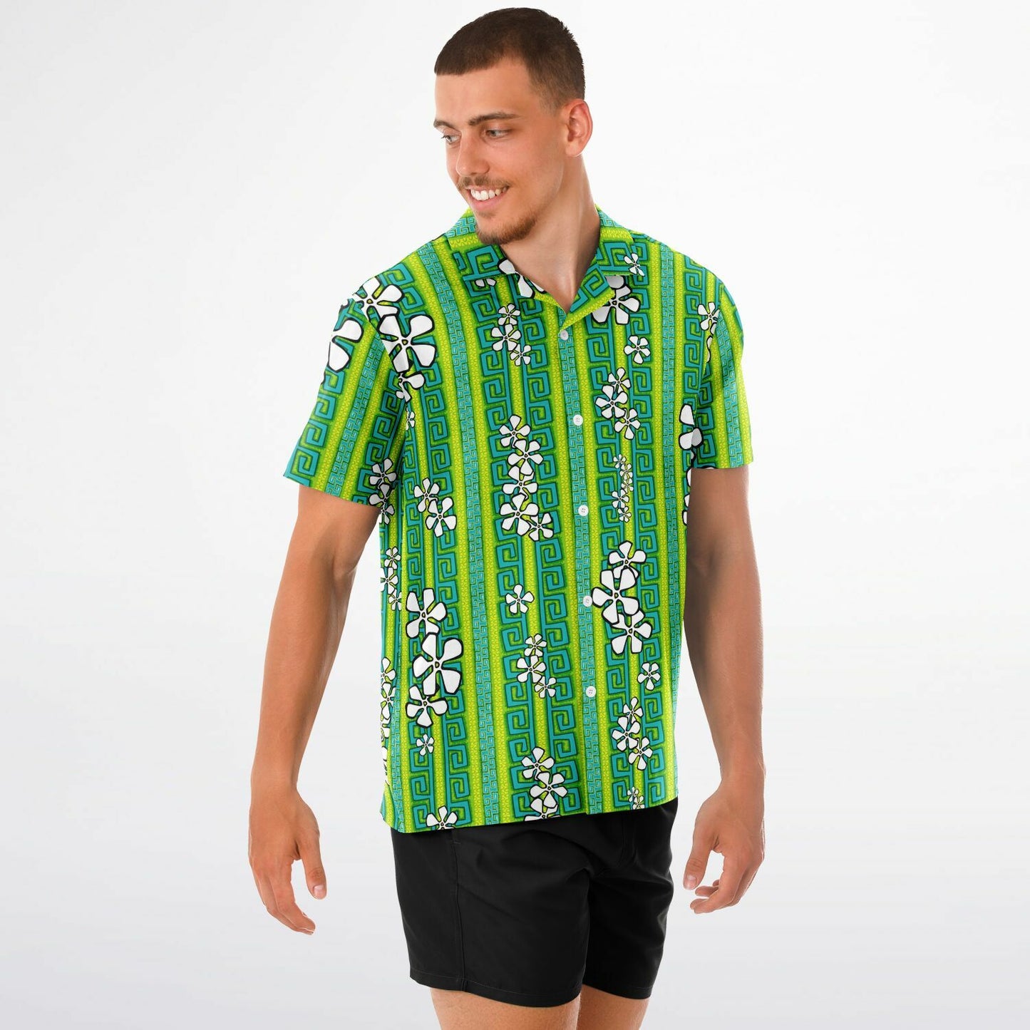 'Lemon Lime Luau' Short Sleeve Button-Down Shirt