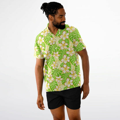 'Summer Beach' Short Sleeve Button-Down Shirt