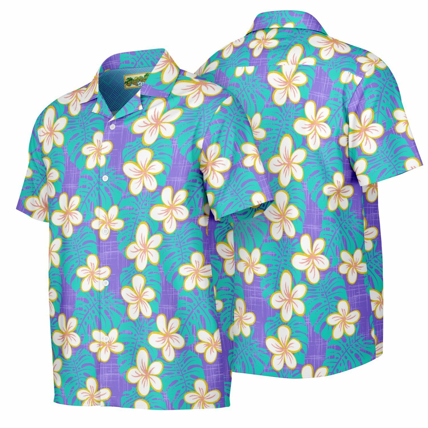 'Ube Blue' Short Sleeve Button-Down Shirt