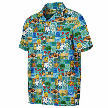 New Hawaiian Motif Short Sleeve Button-Down Shirt