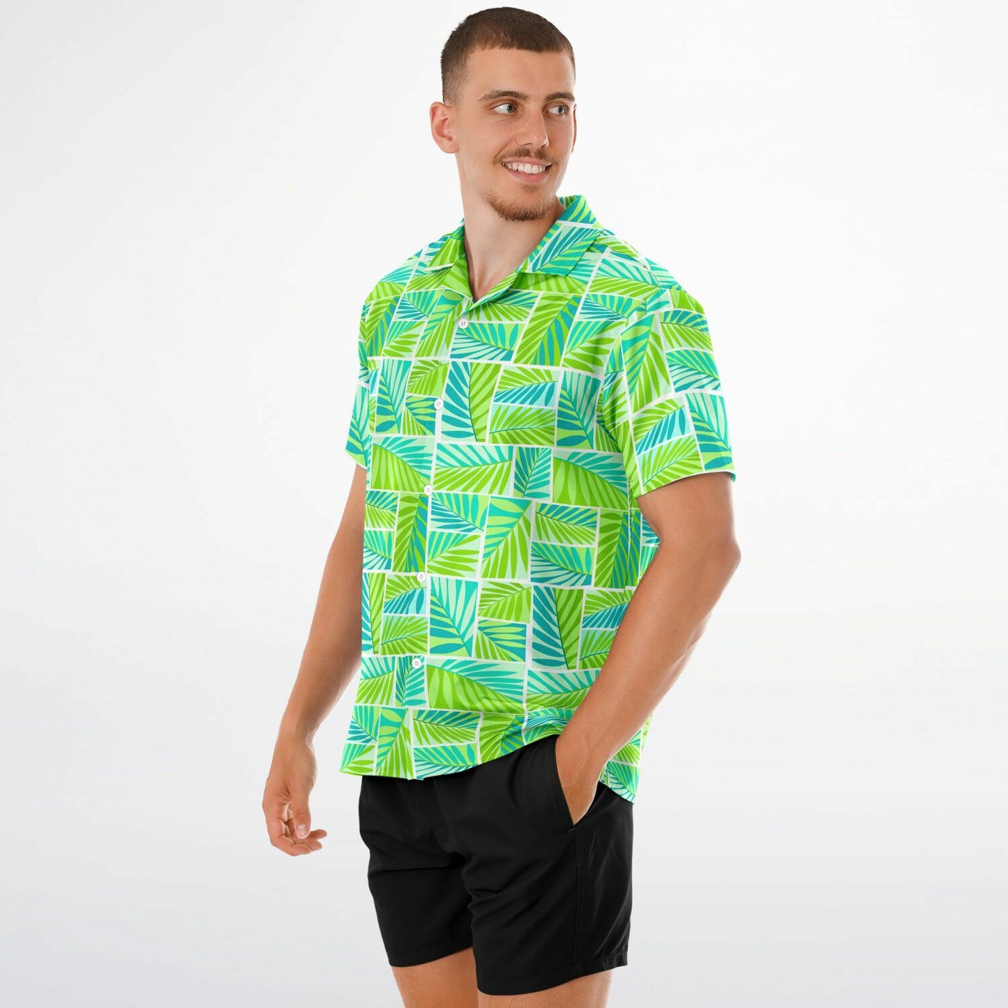 'Grass Hut Fresh' Short Sleeve Button-Down Shirt