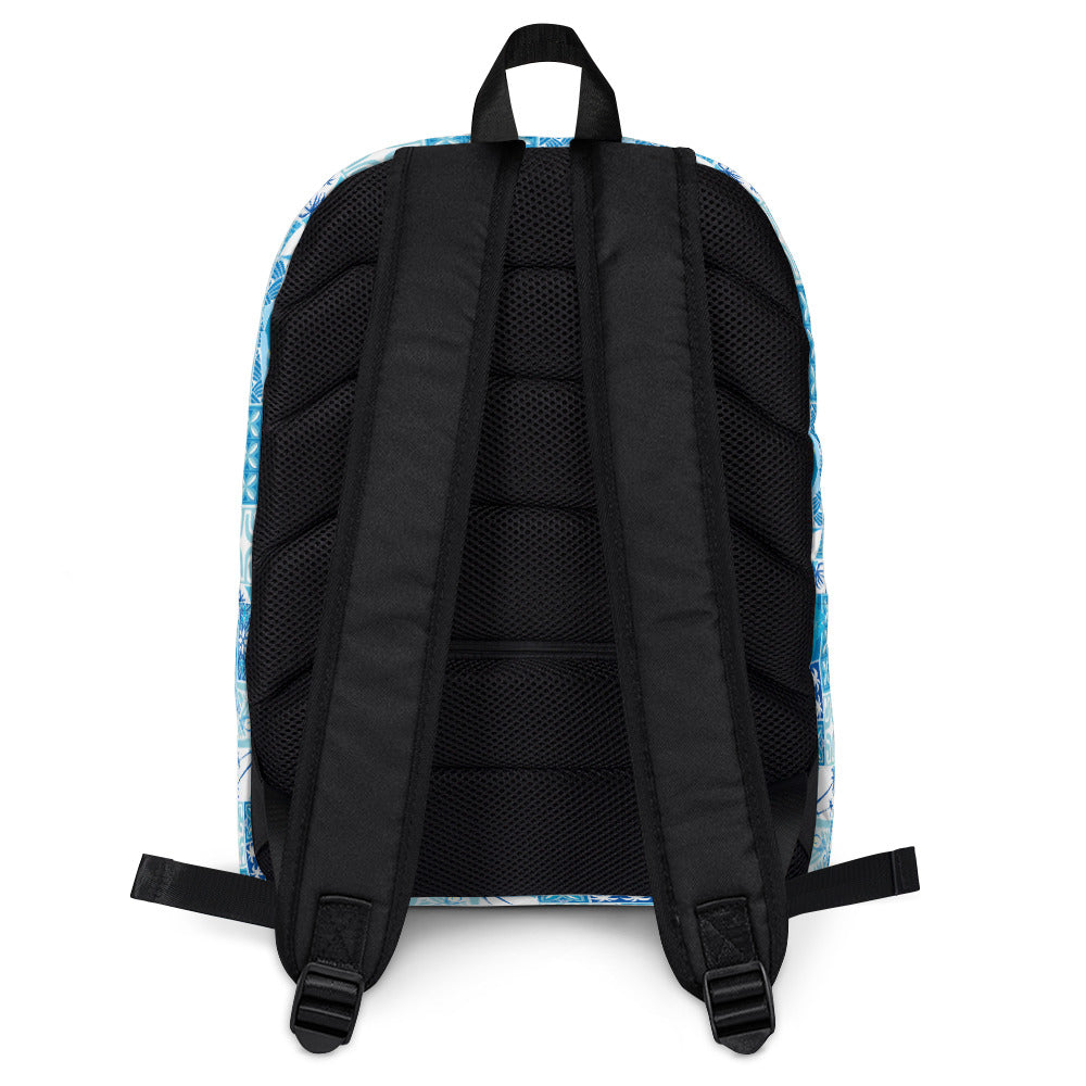 Blue Hawaiian Motif Backpack