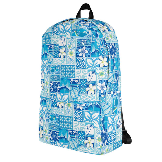 Blue Hawaiian Motif Backpack