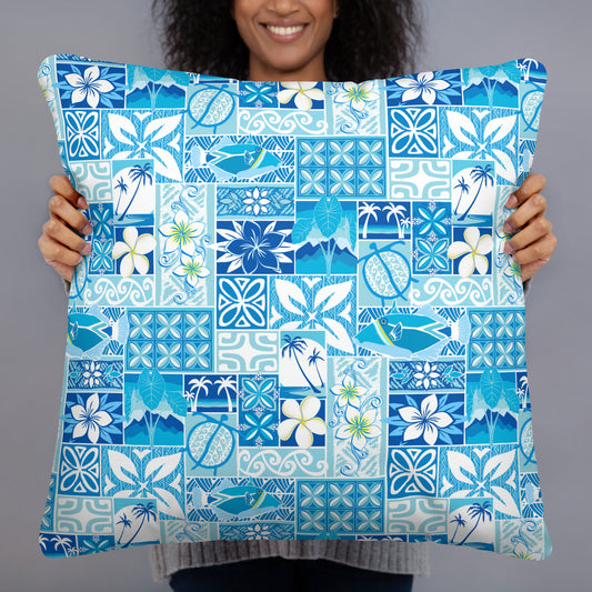 Hawaiian Blue Motif Basic Pillow