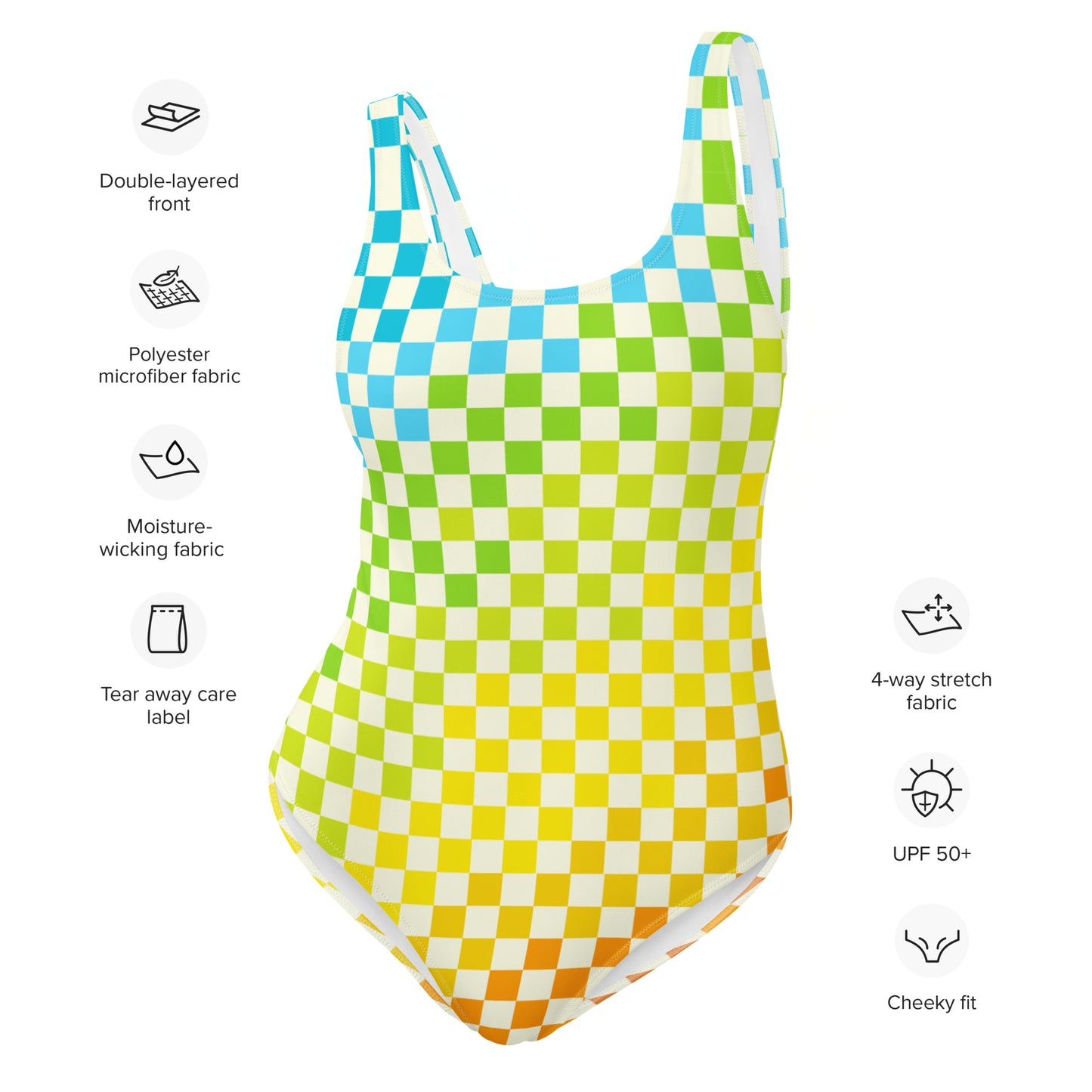 Warm & Cool Check One-Piece Swimsuit