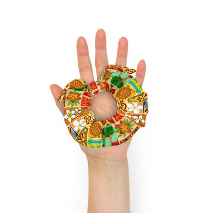 Hawaiian Motif Recycled Scrunchie