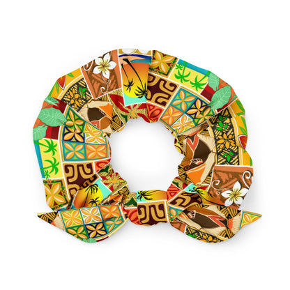 Hawaiian Motif Recycled Scrunchie