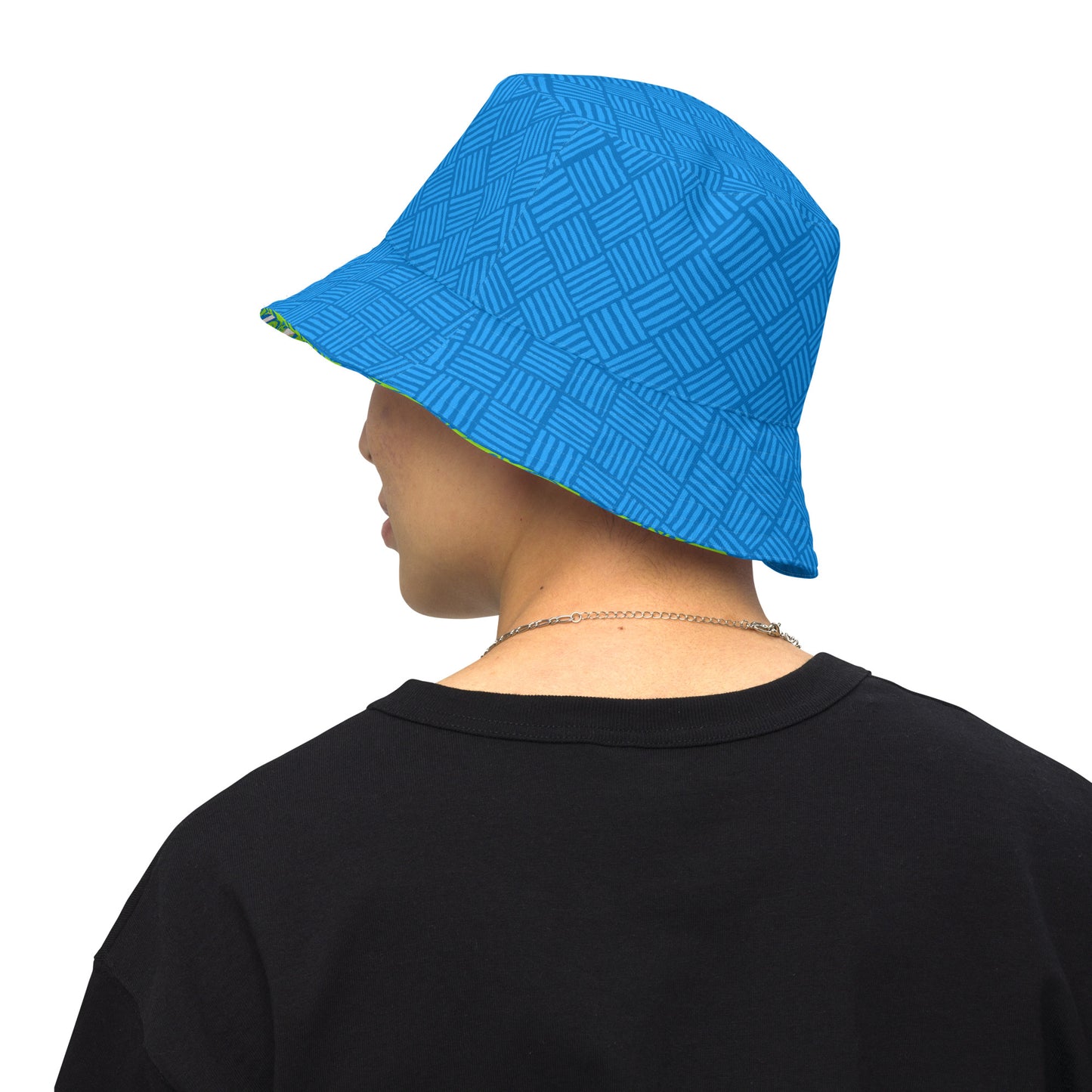 Honolulu Blue Weave Reversible bucket hat