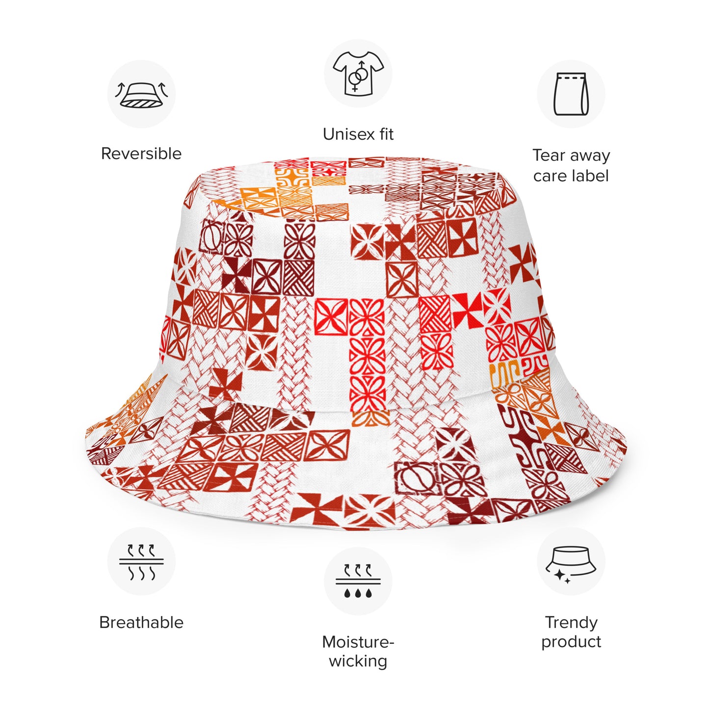 Tapa Tuesday Red Reversible bucket hat