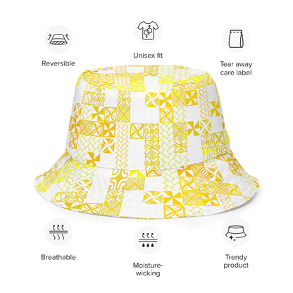 Tapa Tuesday Yellow Reversible bucket hat