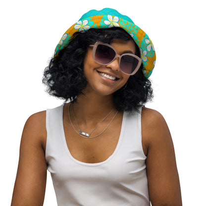 Get Tropical Turquoise Weave Reversible bucket hat