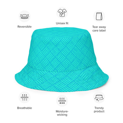 Get Tropical Turquoise Weave Reversible bucket hat