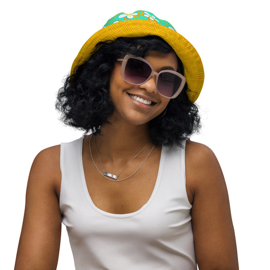 Get Tropical Orange Peel Weave Reversible bucket hat