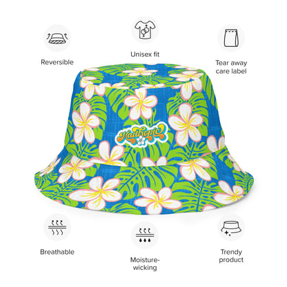 Honolulu Blue Weave Reversible bucket hat