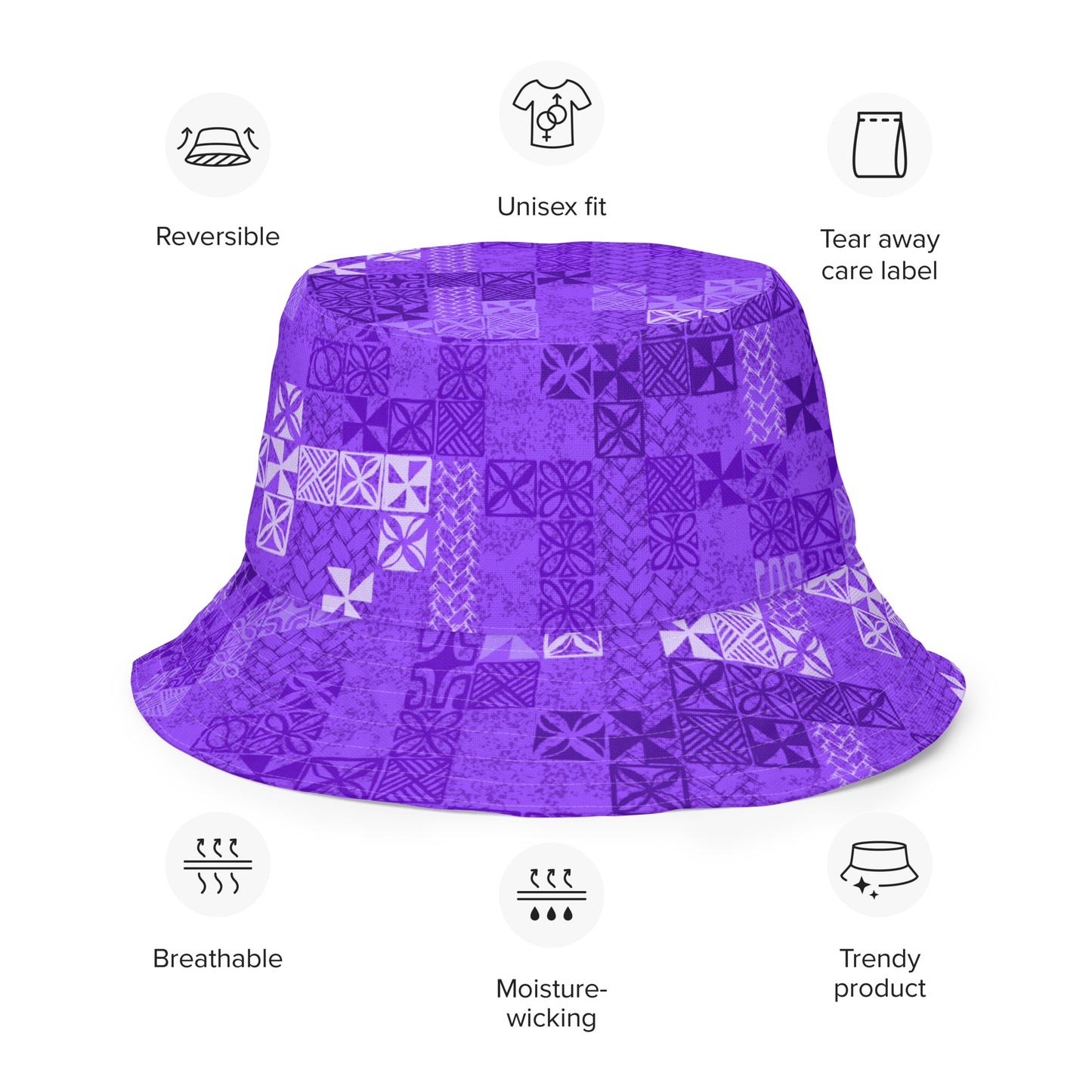 Tapa Tuesday Purple Reversible bucket hat