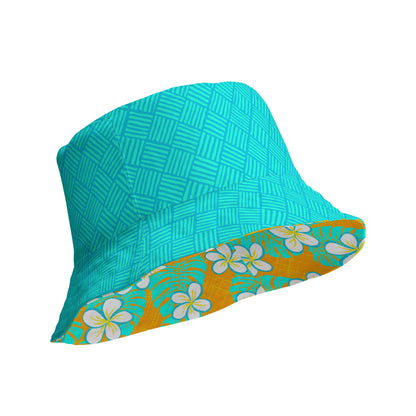 Get Tropical Turquoise Weave Reversible bucket hat