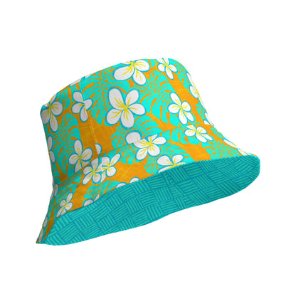 Get Tropical Turquoise Weave Reversible bucket hat