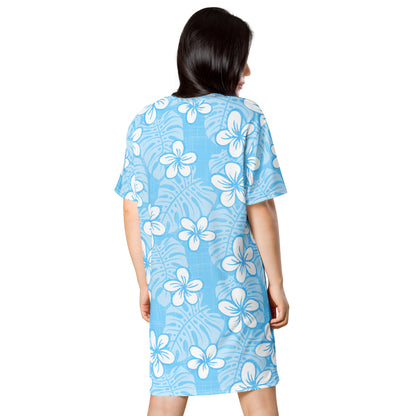 Pale Blue Garden T-shirt dress