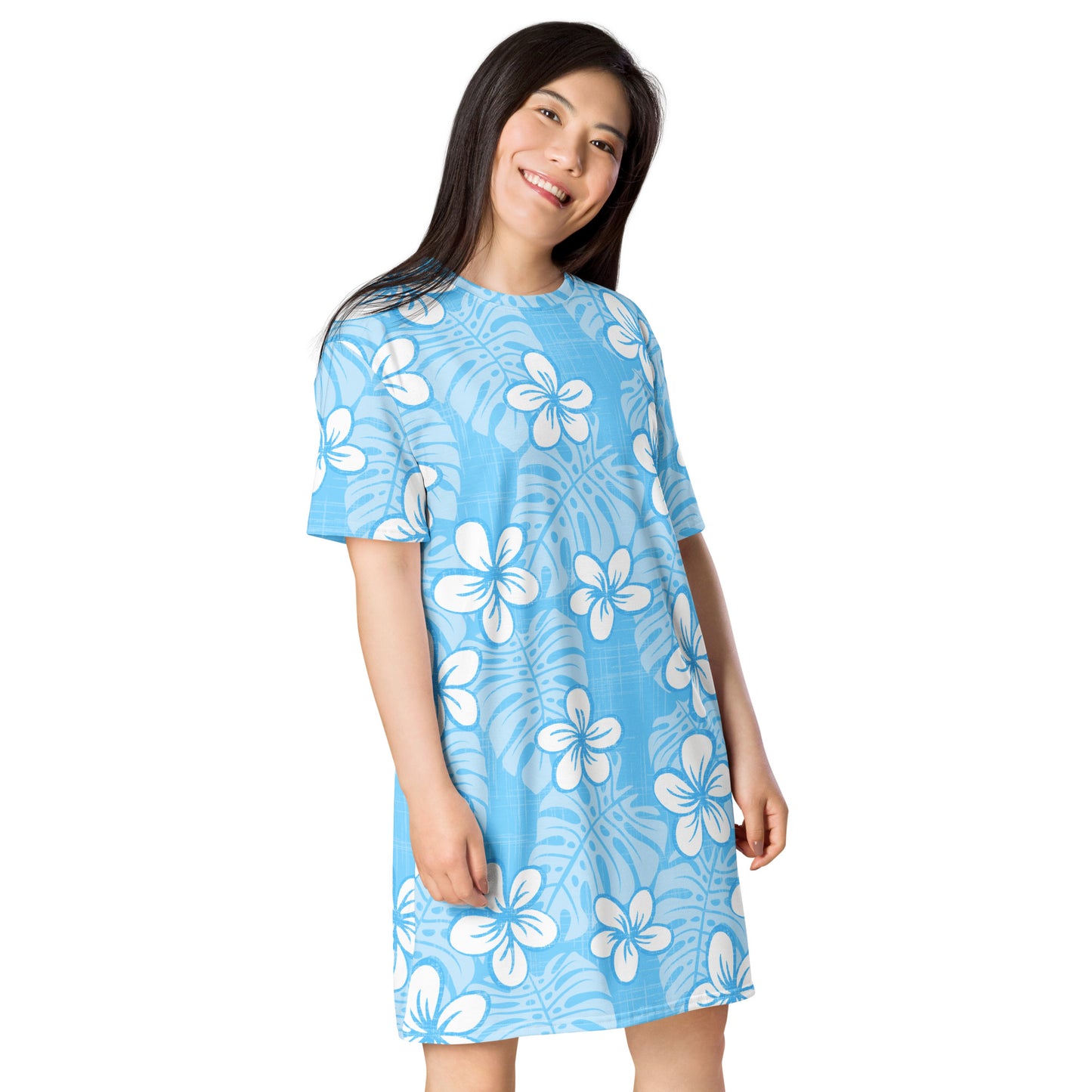 Pale Blue Garden T-shirt dress