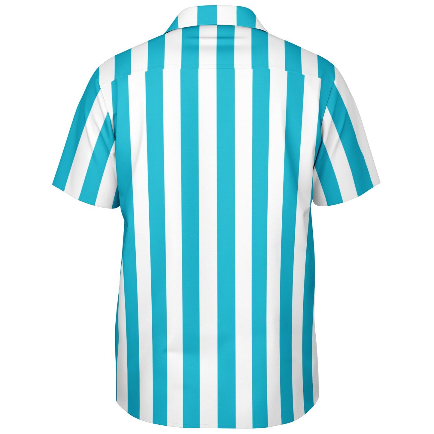 'Beachboy Caribbean Blue' Striped Short Sleeve Button-Down Shirt