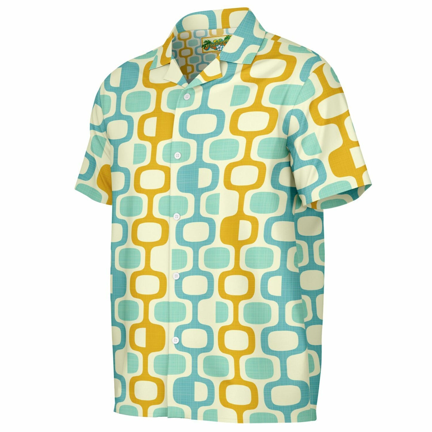 'Whatco Marigold Lagoon' Short Sleeve Button-Down Shirt