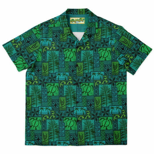 Moku Malihini Green Forest Short Sleeve Button-Down Shirt - AOP