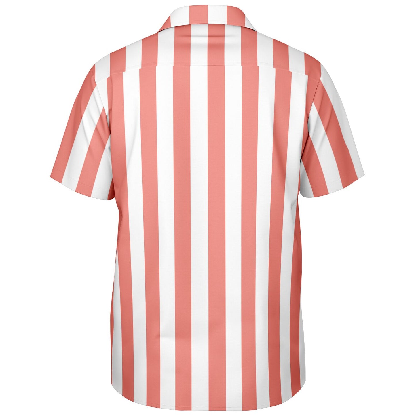 'Beachboy Coral' Striped Short Sleeve Button-Down Shirt