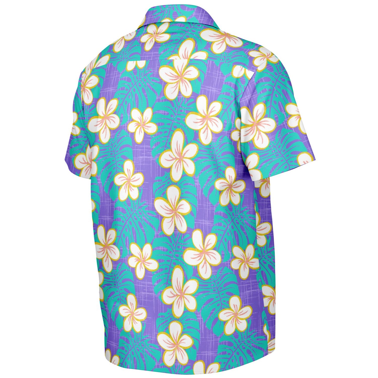 'Ube Blue' Short Sleeve Button-Down Shirt