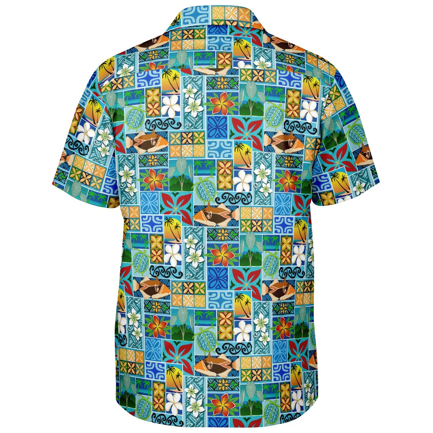 New Hawaiian Motif Short Sleeve Button-Down Shirt