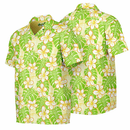 'Summer Beach' Short Sleeve Button-Down Shirt