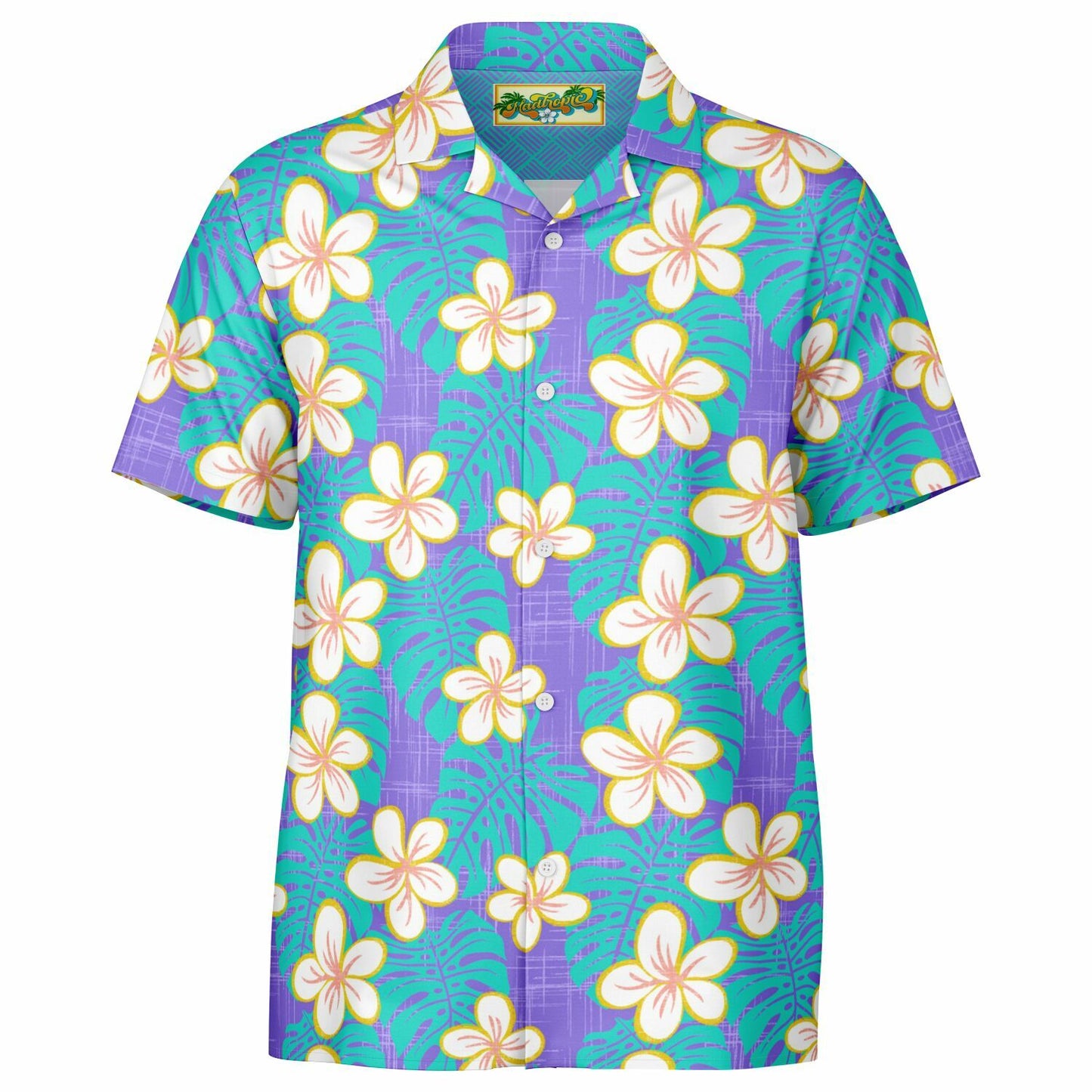 'Ube Blue' Short Sleeve Button-Down Shirt