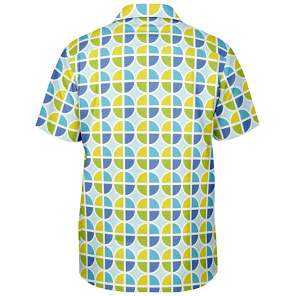 "A View From Up The Coast" Short Sleeve Button-Down Shirt