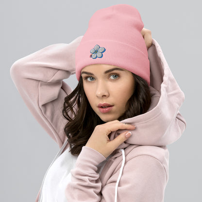 Tropic Blossom Cuffed Beanie