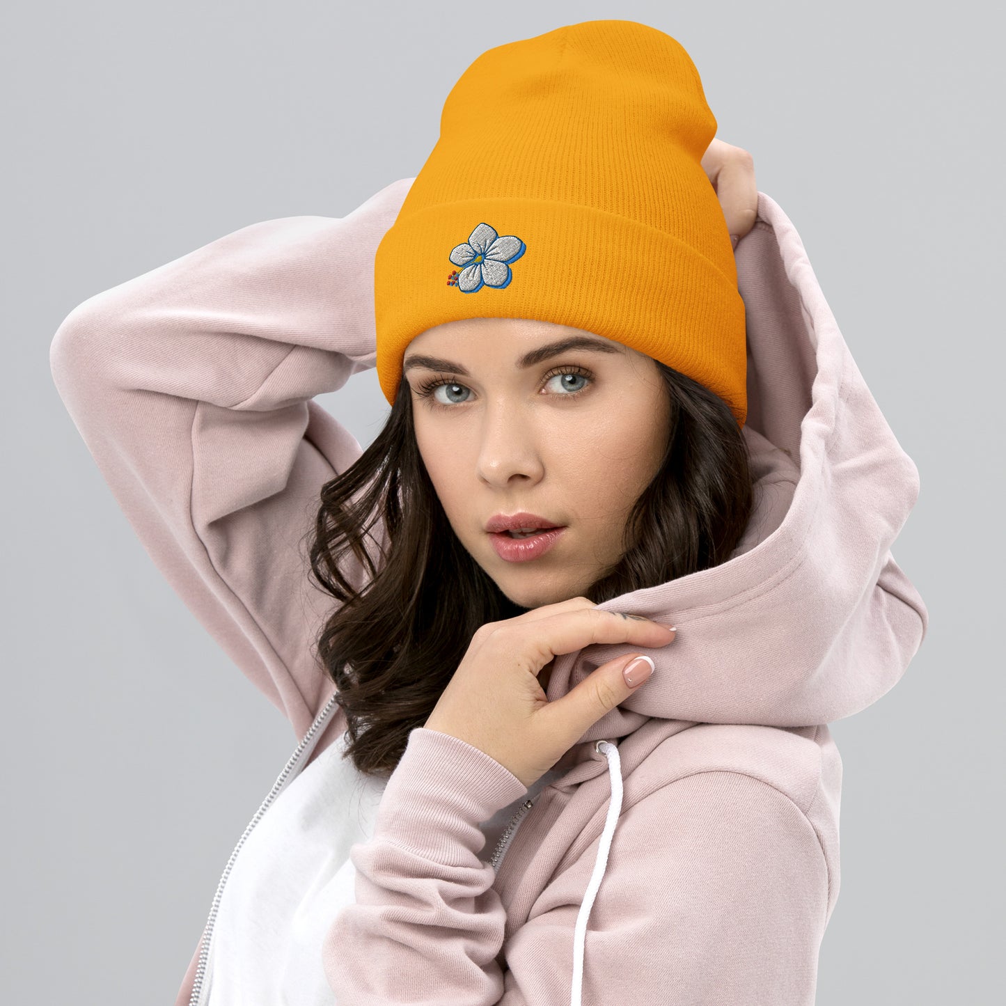 Tropic Blossom Cuffed Beanie