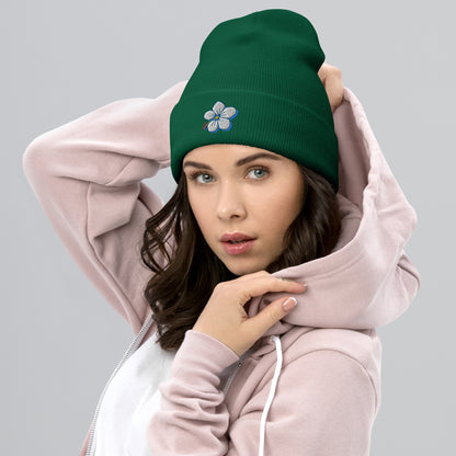 Tropic Blossom Cuffed Beanie