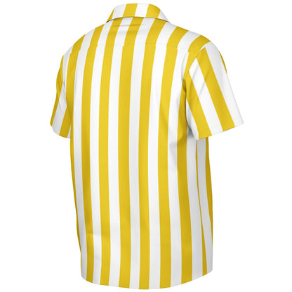 Beachboy Yellow Striped Short Sleeve Button-Down Shirt