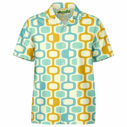 'Whatco Marigold Lagoon' Short Sleeve Button-Down Shirt