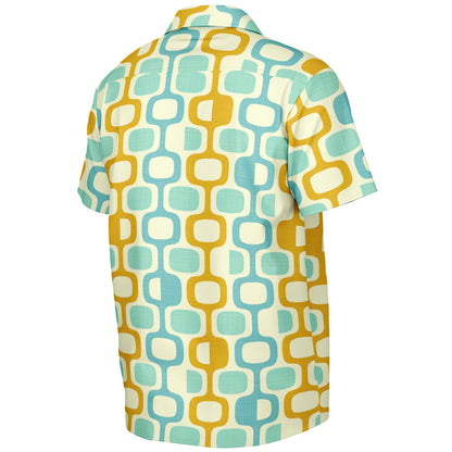 'Whatco Marigold Lagoon' Short Sleeve Button-Down Shirt