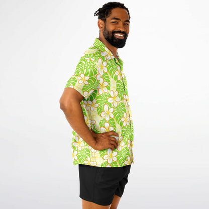 'Summer Beach' Short Sleeve Button-Down Shirt