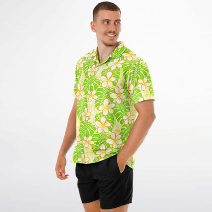 'Summer Beach' Short Sleeve Button-Down Shirt