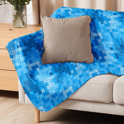 Tapa Tuesday Blue Sherpa blanket